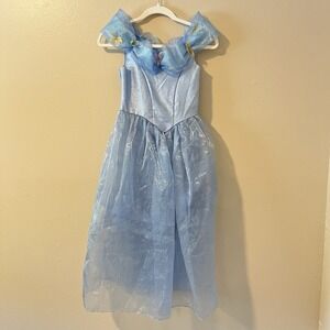Girls Cinderella Disney Princess Costume Dress 7 8 M Up Live Action Movie Store